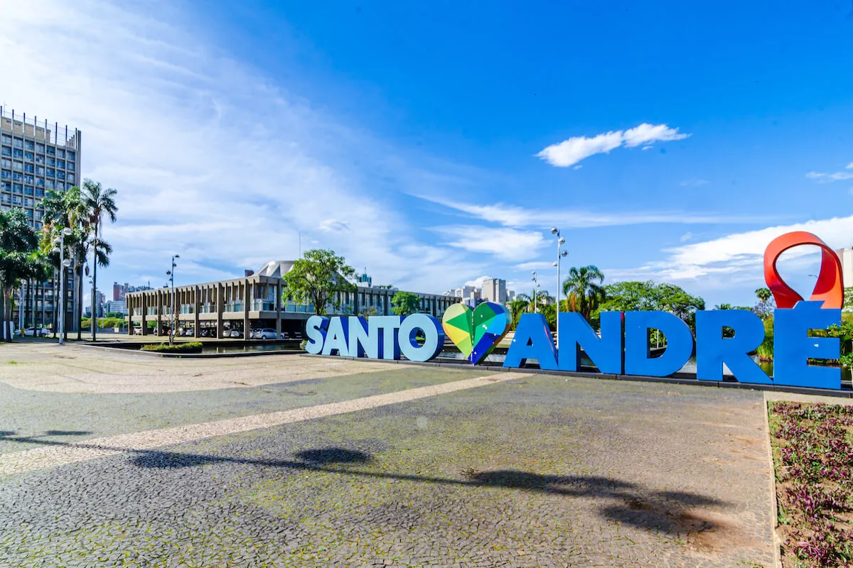 Vista aérea de Santo André para conteúdo sobre plano funerário em Santo André.
